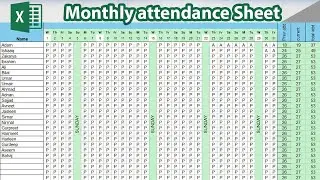 How to Create Monthly Class Attendance Sheet in Excel | Monthly Attendance Sheet in Excel
