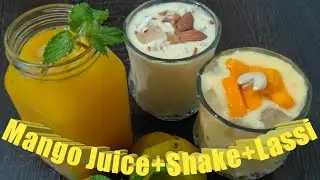 Mango Seasonal drinks/Three types of Mango drinks/Mango lassi/Mango shake/Mango juice/Easy & Quick