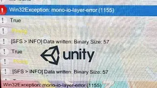 Win32Exception :mono -io-layer-error (1155) in Unity