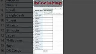 How to SORT data by length of cell values #excel #exceltutorial  #exceltraining #exceltipsandtricks