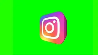 green screen logo Instagram berputar