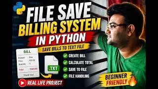 File Save Billing System in Python | Save Bills to Text File | Python File Handling Project