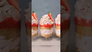 Strawberry no bake dessert cups 🍓🍓🍓 Easy & Yummy 😍😍😍 