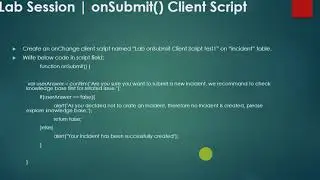 Client Script - onSubmit() [ServiceNow]