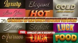 12 Elegant 3D Text Effect Photoshop PSD Style