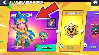 BEST FREE LEGENDARY NEW GIFTS😱🔥FLAG BEARER PIPER 🎁BRAWL STARS UPDATE💠!