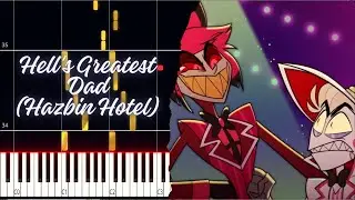 Hell's Greatest Dad (Hazbin Hotel) PIANO TUTORIAL SHEET + MIDI IN THE DESCRIPTION 