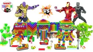 How To Make Playground With Slides And Swings By Magnetic Balls For Superhero | Magnet Super