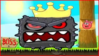 Большой Босс в игре про красного шара.Игра Red Ball 4 mod 100 square от Котика Браяна про шарик