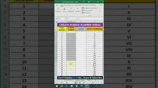 Make roman serial number in excel #learnexcel #excelbangla #exceltips #exceltutorial