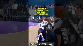 2K25 Ja Morant steals the inbound pass and dunks the lob in transition 🤯🧸 #jamorant #2kcommunity