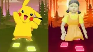 Pikachu vs Squid Game - Tiles Hop Edm Rush !