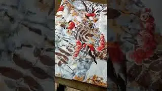 Зимнее ватное одеяло Шуйская бязь снегири