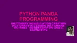 PYTHON PANDA DICTIONARY AND INBUILD FUNCTION ALL IMPLEMENTATION  28