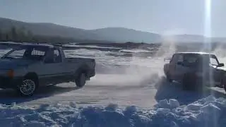 Ледовый дрифт. Блокировка ДАК на ИЖ-ОДА пикап. Видео от спортсмена.