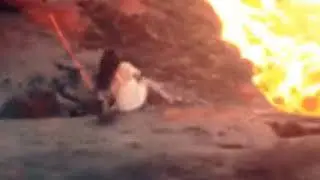 Fall into lava (Девушка упала в лаву)