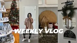 VLOG: Decorating for Christmas🌲 Family Fun Night, Pottery Barn, Grocery Haul + more