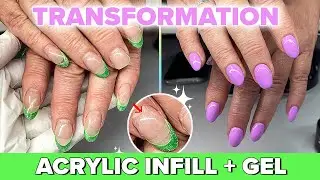 Acrylic Infill Process 🔨 How to Nail Repair with Forms & Gel Polish Application 💜