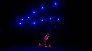 10 drone dance with LED Tron dancer performance on stage