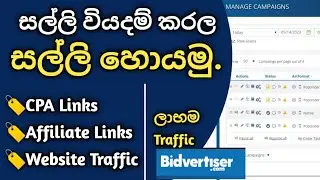 සල්ලි වියදම් කරල සල්ලි හොයමු | How to creat Bidvertiser Account