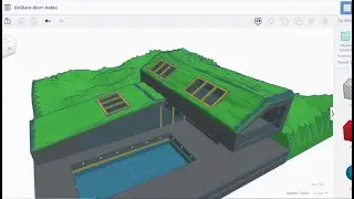 Tinkercad Dersleri - 99. Ders - Doğa İle İç İçe Modern Ev Tasarımı (Modern House Nested With Nature)