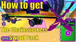 How to get - The Chainsmokers Sword Pack in Festival Tycoon | Purple Shades & Neon Gas Mask FREE UGC