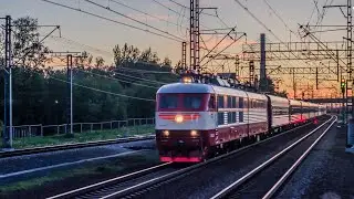 Легенда пассажирского движения ЧС6-025 с поездом 195А по станции обухово