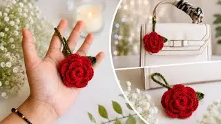 How to Crochet a Rose Charm 🌹 | Easy & Beautiful Tutorial | Beginner Friendly | Crochet Rose