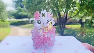 3D Sakura Butterfly Pop Up Greeting Card