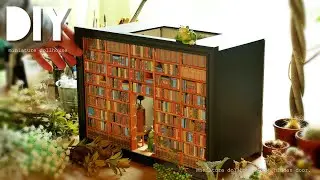 DIY☺︎ Miniature dollhouse with hidden door！100均のフォトフレームに隠し扉のあるドールハウスを作ってみた！