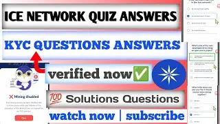 ✅💯Ice Network Quiz Kyc Update | Ice Network Latest News Today | Ice Network quiz answers today💯✅