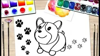 DOG! EASY! How to draw a dog. We draw together.