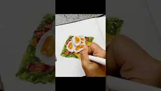 Egg 🥚 toast / Realistic draw / Food illustration / Subscribe 💖 #shorts #illustration