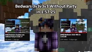 [FWR] Bedwars 3v3v3v3 Win Without Party in 1:56.83