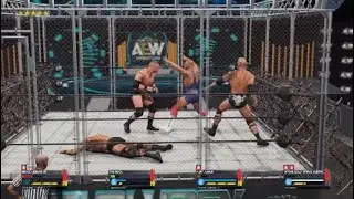 4 WAY BARBED WIRE STEEL CAGE MATCH - WWE 2K23 ONLINE