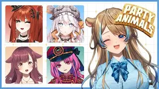 partying it up w/ cuties!! 🥳【Party Animals】 @DaiyaFortuna @HiyoriMokami @KohakuYumekui @TomoeCarmine
