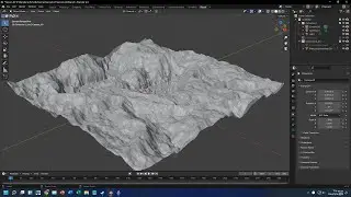 Blender 4.02 Create a Terrain (2) : use B&W diffuse map to create terrian