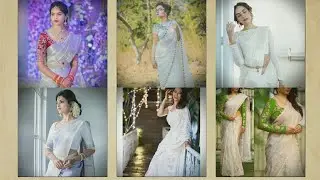 beautiful white saree collection 2020/south indian white saree