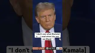 Trump answers for his “happened to turn Black” comments & Kamala Harris directly responds #shorts
