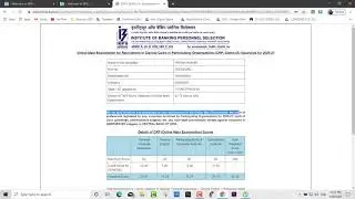 Selected in IBPS clerk Mains 2019-20 II दूसरी सफलता II देखिये पूरा स्कोर कार्ड