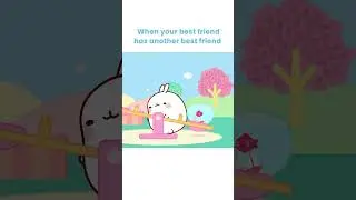 When your bestfriend has new freind #shorts #molangcartoons #funnycartoonsforkids