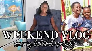 WEEKEND VLOG ➜ swimming class + basketball fun w/ the kids! pantry diy update