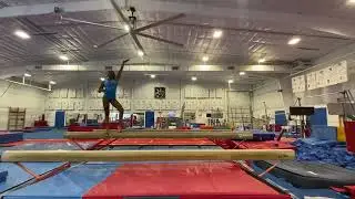 Beam 2nd half w/ dismount on soft landing!