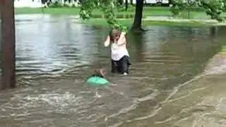 swimming in the front yard