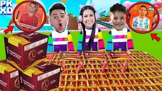 COMPLETANDO el ALBUM del MUNDIAL QATAR 2022 con LA FAMILIA PK en *LA VIDA REAL* PK XD SIMBA NALA