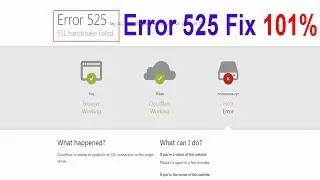 Error 525 SSL handshake failed solution 2021 || error 525 ssl handshake failed cloudflare