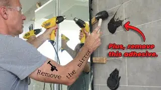 Remove Glued-on Bathroom Mirror with Heat Gun - DIY