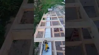 Formation of the pediment overhang.