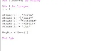 22. Introduction to Programming with VBA - Array Variables