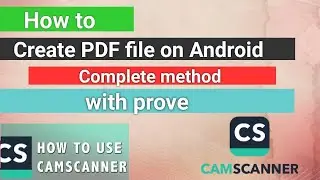 how to use CamScanner|how to make pdf files in mobile|create pdf file